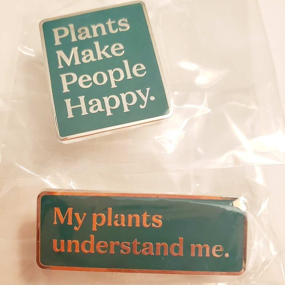 Enamel pins jewelry "Plants Make People Happy" etc